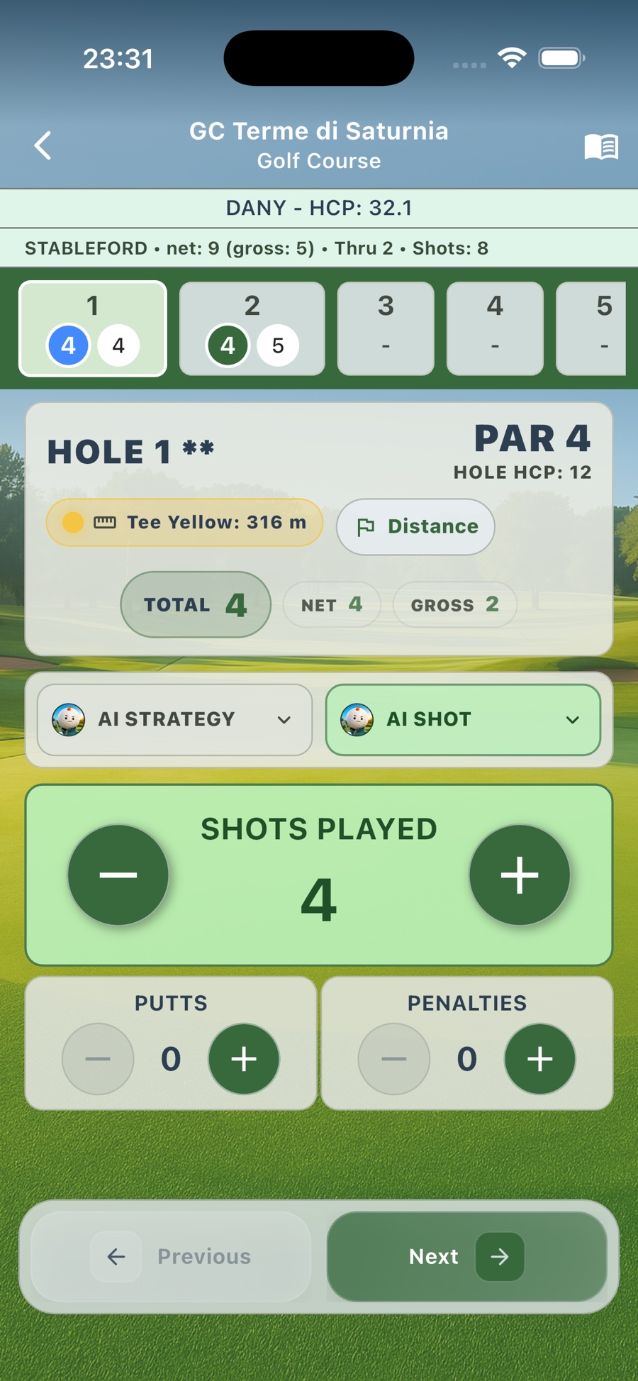 Live score preview